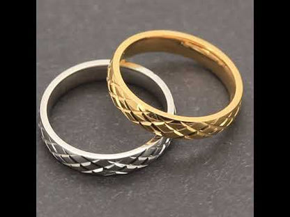 4mm Basketweave Band Ring Size 5