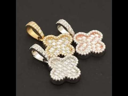 0.9ctw Moissanite Clover Pendant