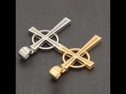 Halo Circle Cross Pendant
