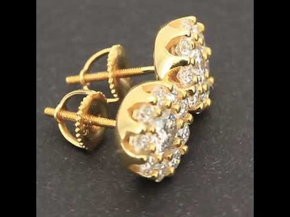 10mm Moissanite Circle Cluster Studs