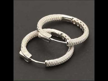 Moissanite 4mm x 30mm Hoops