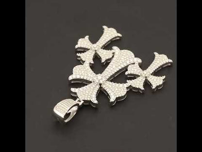 Moissanite Triple Cross Pendant