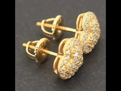 9mm Moissanite Heart Studs