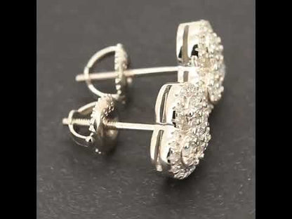 9mm Moissanite Heart Studs