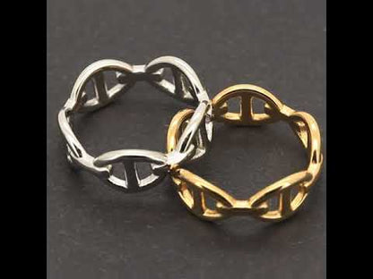 8mm Mariner Link Band Ring Size 6