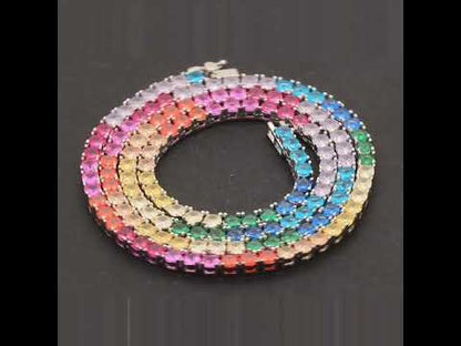4mm Rainbow Tennis Bracelet 7.5"