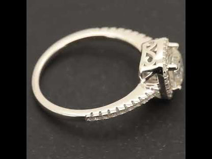 2ctw Halo Square Engagement Ring Size 7