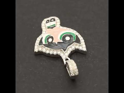 Moissanite Power Puff Girls Buttercup Pendant