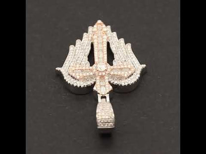 Moissanite Angel Wing Cross Pendant