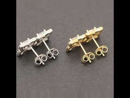 8mm Floral Halo Studs