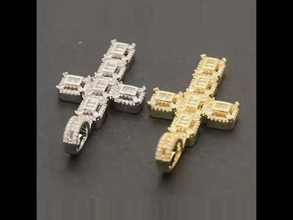 Baguette Segment Cross Pendant