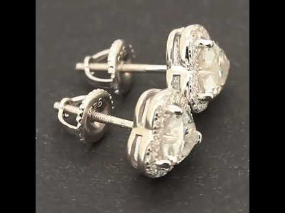 9mm Moissanite Heart Studs