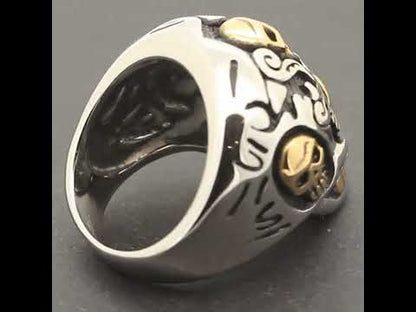 Two-Tone Sugar Skull Ring Size 9