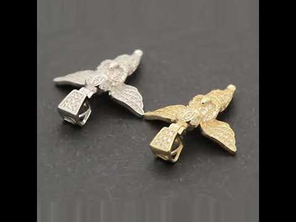 Moissanite Pavé Praying Angel Pendant