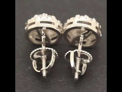 8.5mm Moissanite Halo Circle Studs