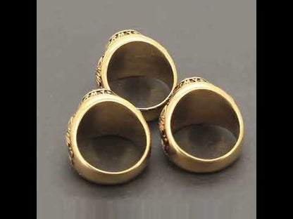 US Army Wolfpack Birthstone Signet Ring Size 11