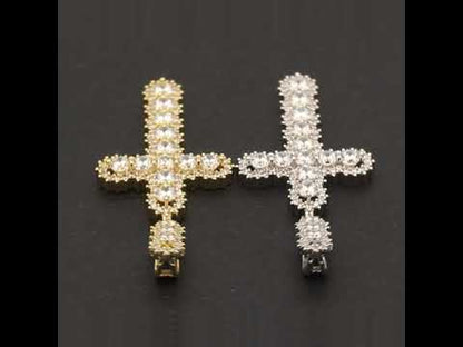 Cluster Halo Tennis Cross Pendant