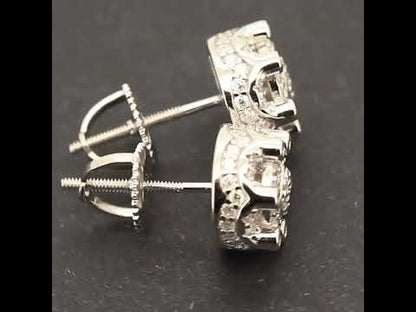 0.61ctw Moissanite 9mm Crown Studs
