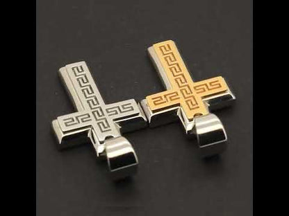 Greek Key Cross Pendant