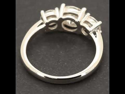 2.5ctw Moissanite Triple Stone Engagement Ring Size 6