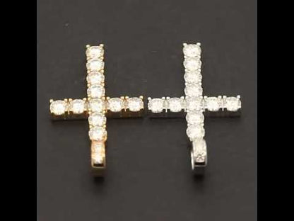 Moissanite 4mm Tennis Cross Pendant