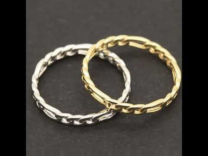 2.5mm Figaro Link Band Ring Size 6