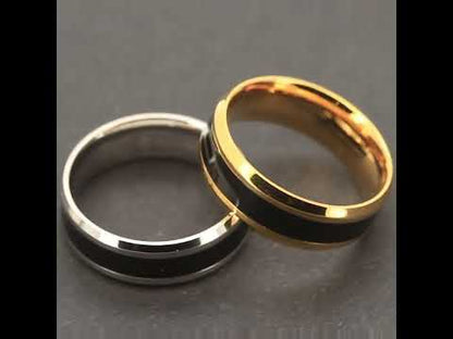 7mm Black Inlay Band Ring Size 7