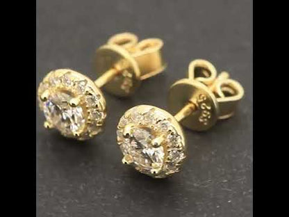 7mm 0.79ctw Moissanite Circle Halo Studs