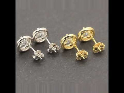 9mm Twist Martini Solitaire Studs