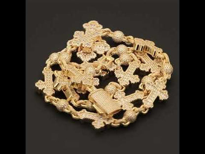 Cross Ball Link Bracelet 8"