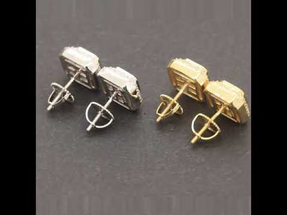 Moissanite 10mm Reverse Set Square Studs