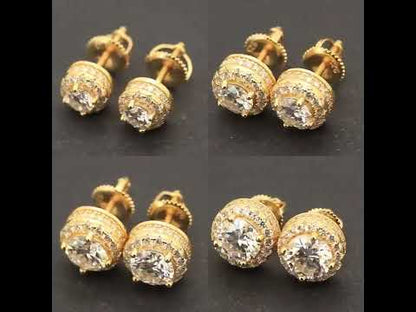 9mm 2.13ctw Moissanite Circle Halo Studs