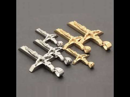 Plain 3D Crucifix Cross Pendant‎ S