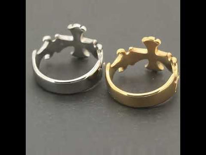 Flared Cross Ring Size 8
