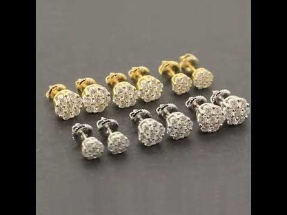 Moissanite 8mm Honeycomb Cluster Studs