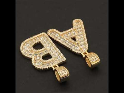 Baguette Initial A Pendant