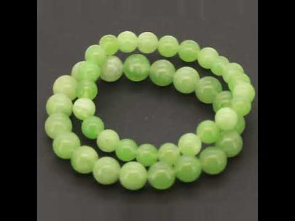10mm Nephrite Jade Gemstone Beaded Stretch Bracelet 7.5"