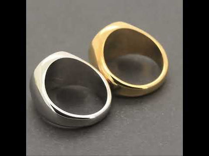 Yin Yang Enamel Signet Ring Size 9