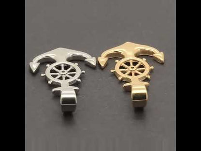 Nautical Anchor & Ship Wheel Pendant