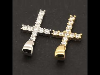 3mm Tennis Cross Pendant