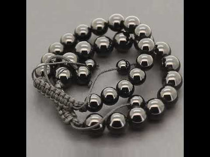 10mm Obsidian Beaded Adjustable Bracelet 7.5"-8"