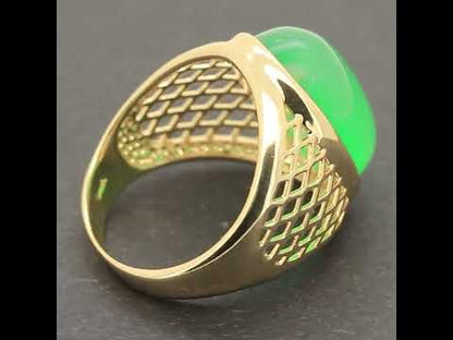Jade Oval Signet Ring Size 11