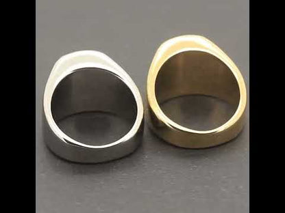 Rounded Tiger Eye Signet Ring Size 9