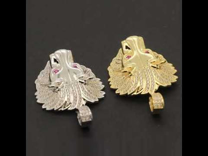 Lion Head Enamel Pendant