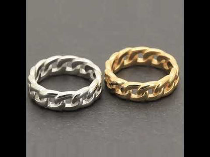 7mm Cuban Link Band Ring Size 7