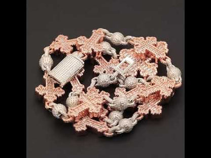 Cross Ball Link Bracelet 8"