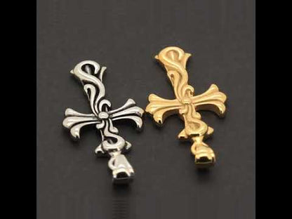 Flared Flame Cross Pendant