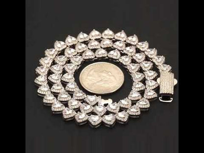 7mm Heart Tennis Bracelet 7"