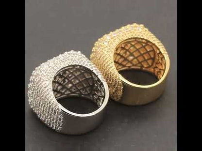 25mm Cluster Square Statement Ring Size 8