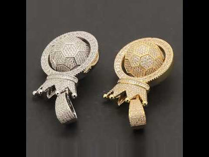 Spinning Soccer Ball Crown Pendant